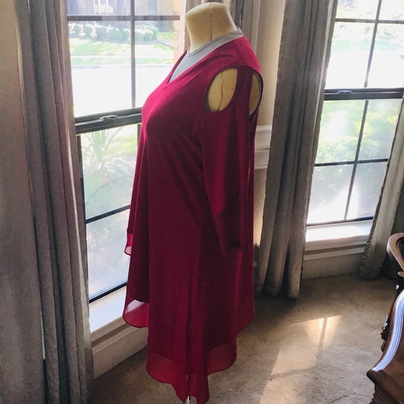 NWT Lior Red Long-sleeve Top with Shoulder Cut Out - Picture 6 of 9